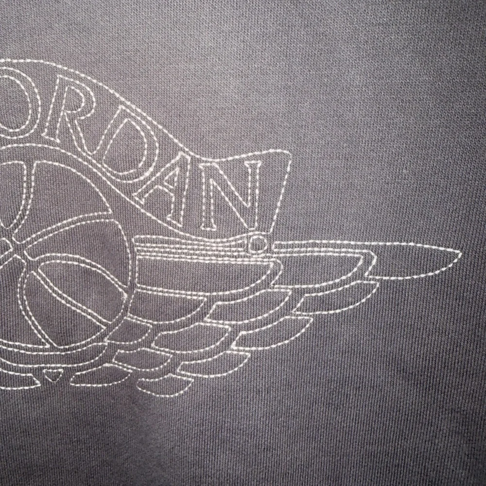 Vintage Old School Jordan Gray and White Pullover Hoodie